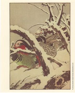 PLUM BLOSSOM UNDER SNOW, MANDARIN DUCK